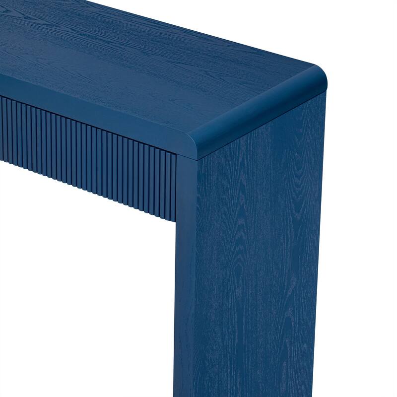 55" Rustic Console Table with 3 Fluted Drawers for Living Room and Hallway