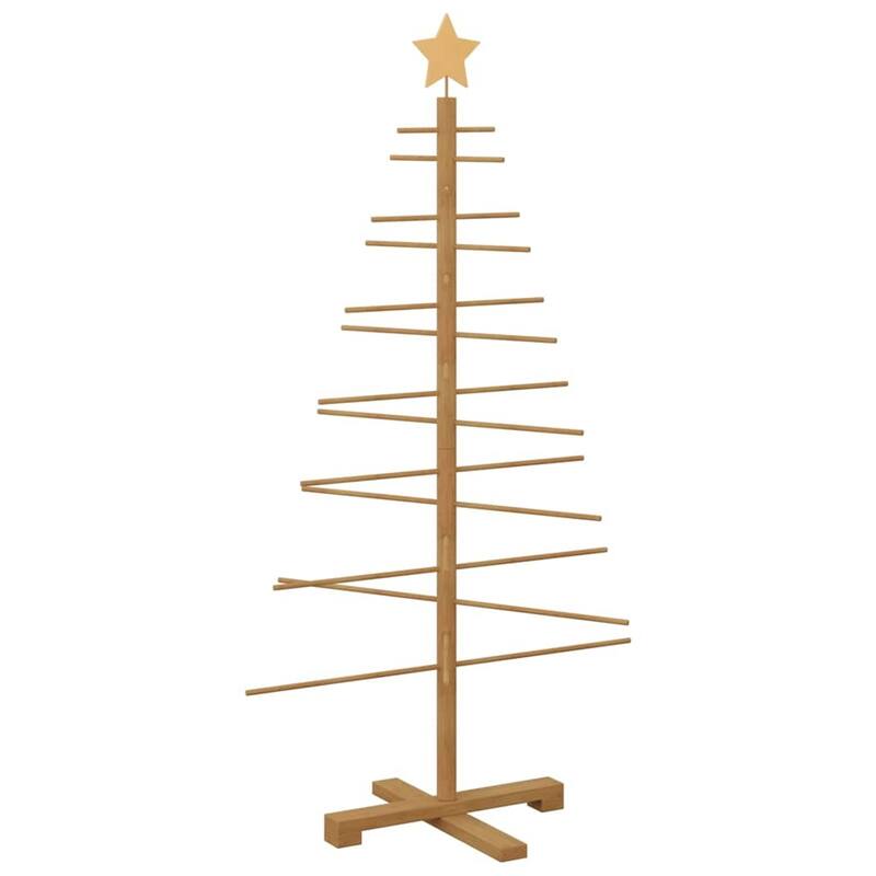 vidaXL Wooden Christmas Tree with Stand Brown bamboo