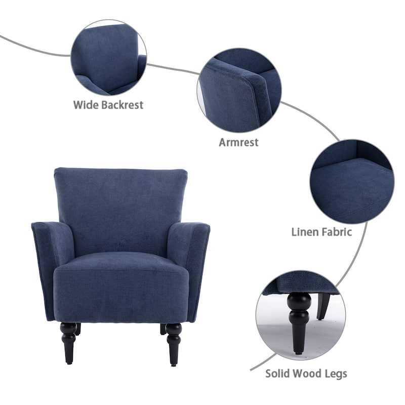 Armchair Modern Accent with Linen surface