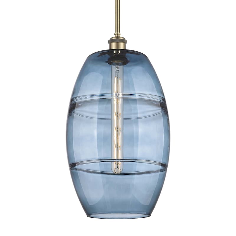 Innovations Lighting 516-1S-19-10 Vaz Pendant Vaz 10" Wide Mini - Antique Brass / Princess Blue