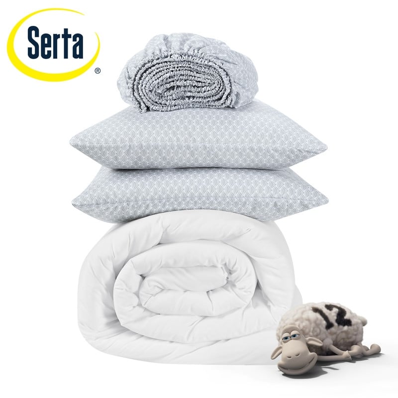 Serta Simply Clean Antimicrobial Pleated Bed in a Bag