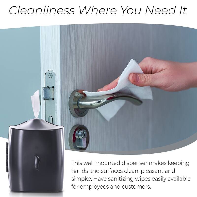 Wipes Dispenser - Wall Mounted - Contemporary Anti-Roping Design - N/A