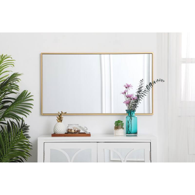 Elegant Lighting Eternity 36" x 20" Rectangular Beveled Metal Framed