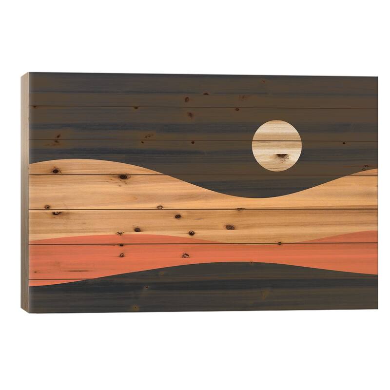 Geometric Landscape XXIIB Print On Wood by The Old Art Studio - Multi-Color - 26x40x1.5