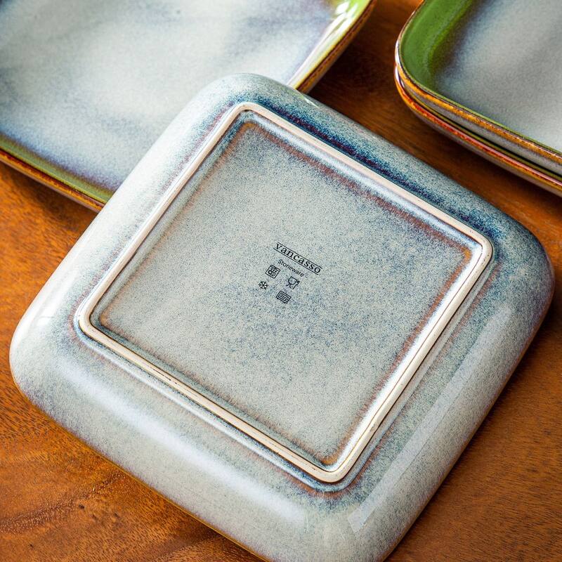vancasso Stern Reactive Glaze Stoneware Dinnerware Set, Service for 4