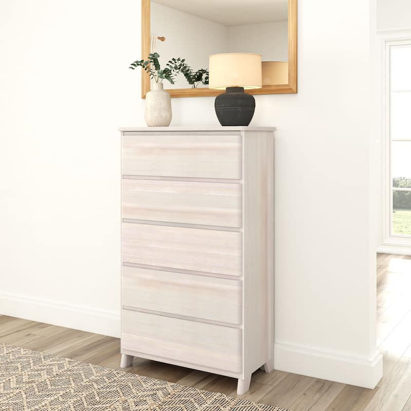 Plank and Beam Farmhouse 5-Drawer Dresser - White Wash