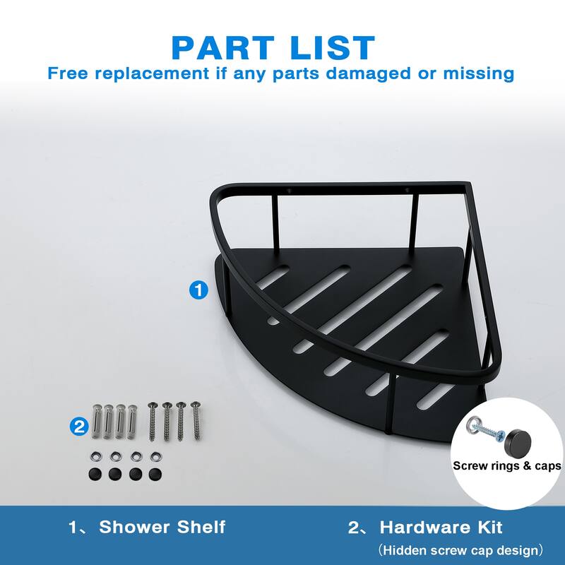 304 Stainless Steel Wall Mounted Corner Shower Caddy Corner Storage Shelf Shower Basket
