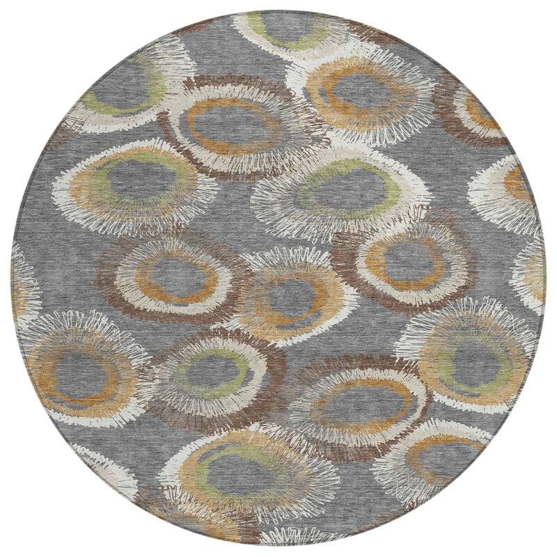 Machine Washable Indoor/ Outdoor Modern Spikey Chantille Rug