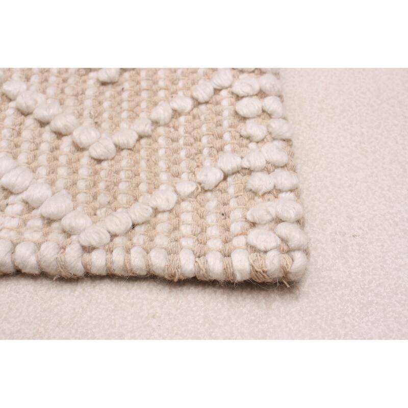 ECARPETGALLERY Braid weave Sienna Cream Wool Rug - 6'2 x 9'0