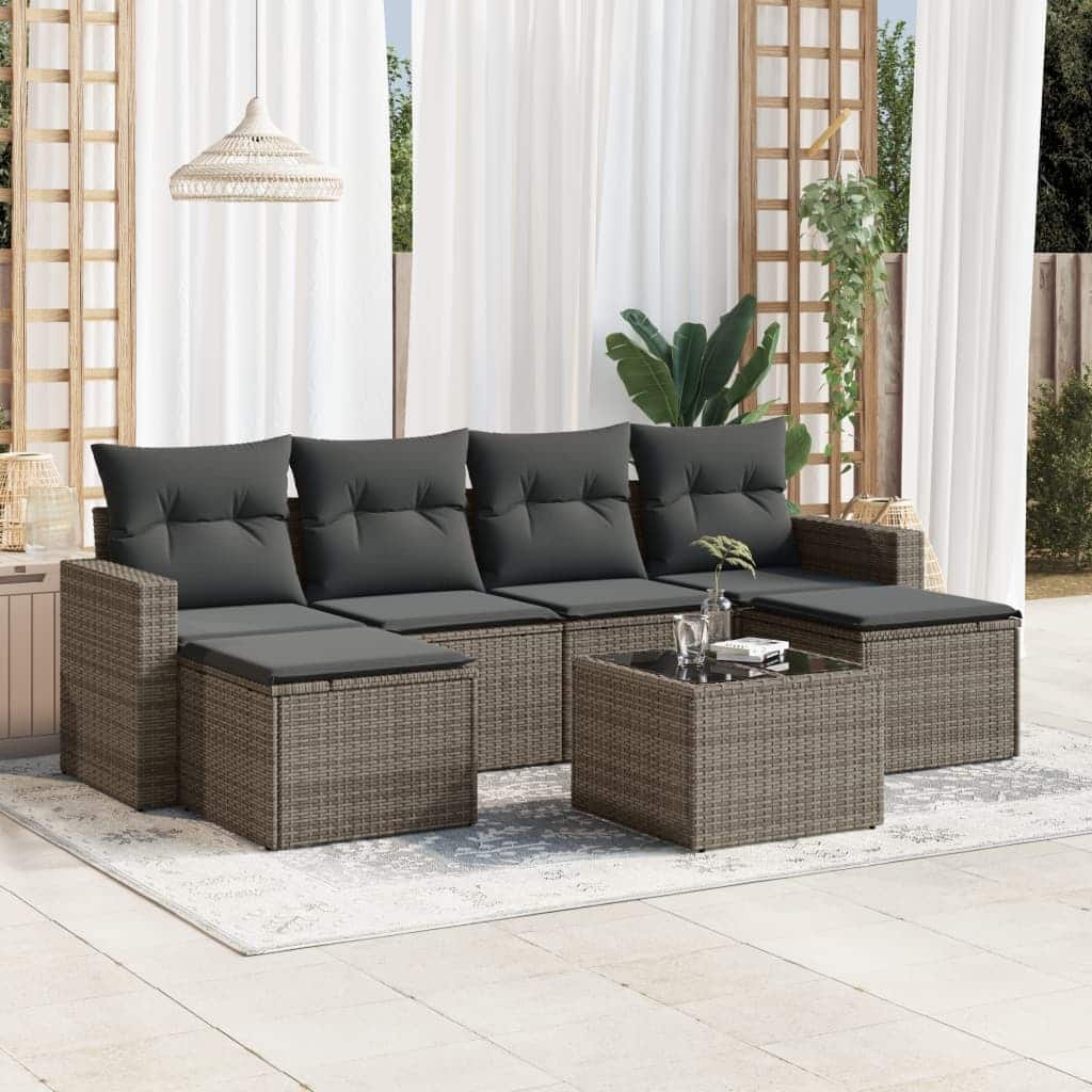 vidaXL Garden Sofa Set Gray PE rattan Large Modular Garden Sofa Set - 21.7 x 21.7 x 14.6
