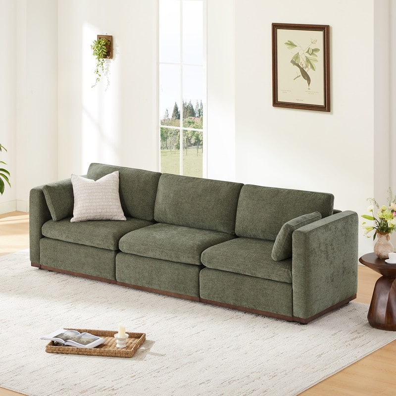 Donna Oversized Modular Sectional Fabric Sofa with Upgraded Wood Base