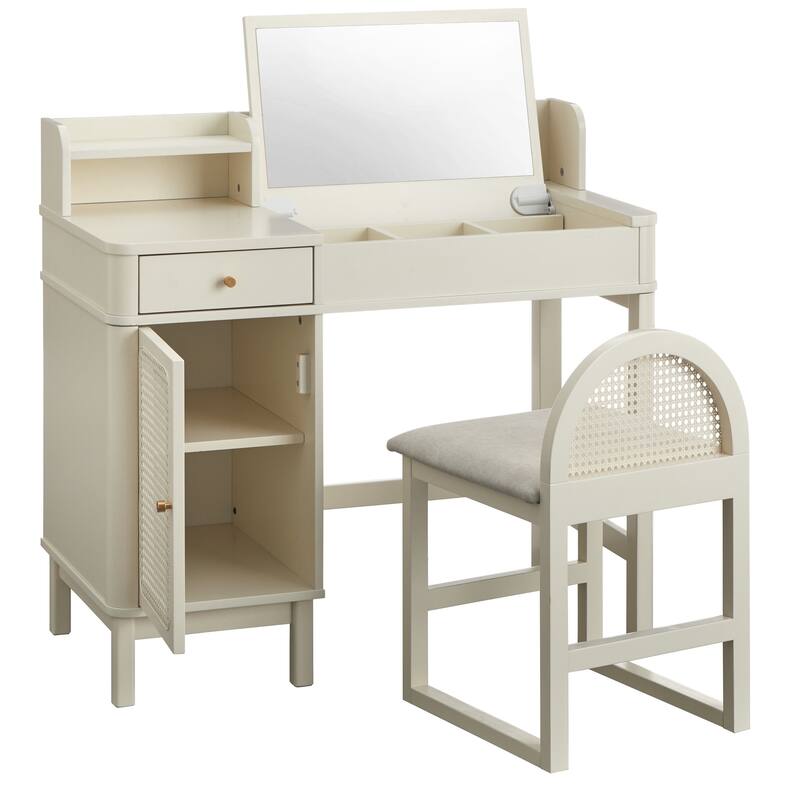 Lifestorey Bayview Rattan Vanity Set