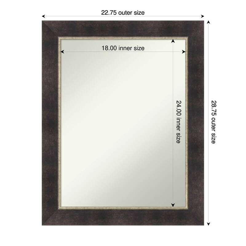 Odin Antique Bronze Non-Beveled Wood Framed Wall Mirror - Odin Antique Bronze - 23 x 29 in