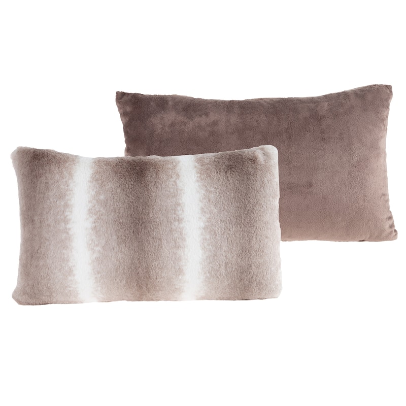 Hastings Home 2 Pack Faux Fur Pillows, Gray/White - On Sale - Bed Bath ...