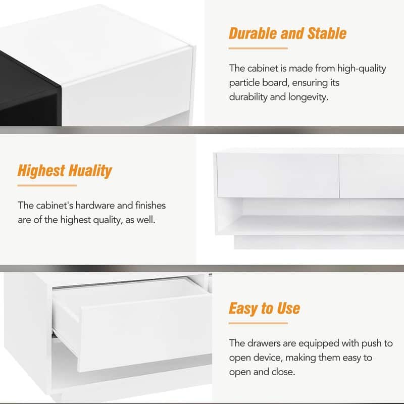Modern/Sleek Wood TV Stand for TVs Up to 80'', Entertainment Center with Multiple Storage Solutions
