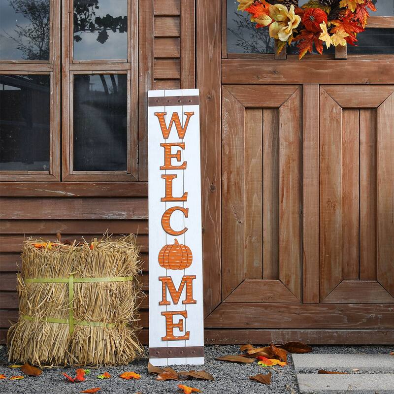 Glitzhome 42"H Fall Wooden "WELCOME" Porch Sign - Welcome