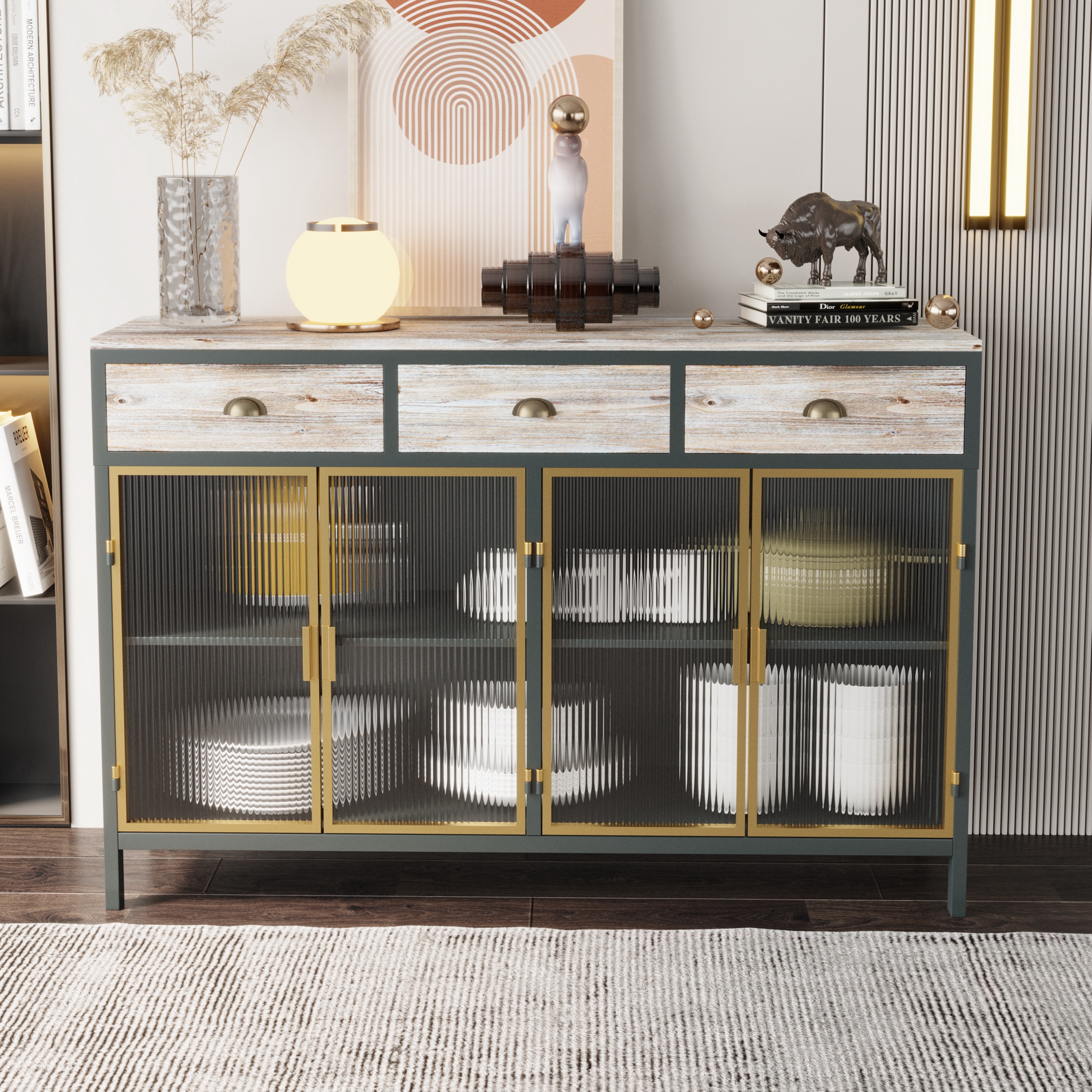 Sideboard with bookcase shop top