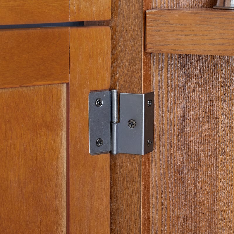 GDF Studio - Farmhouse Corner Cabinet Tall 4-Tier Storage Pantry with 8 Doors.