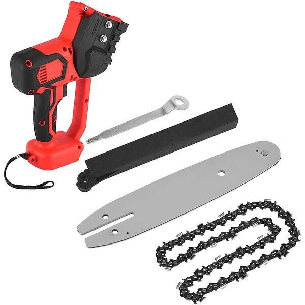 slide 2 of 5, Mini Cordless Electric Chainsaw Red - Battery