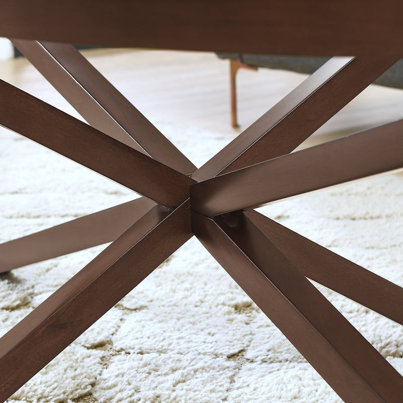 Modern Simple Glass Coffee Table, Tempered Glass Coffee Table Solid Wood Base Round Transparent Glass Top