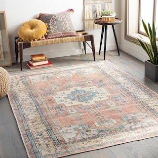 Livabliss Guadalupe Vintage Medallion Printed Machine Washable Area Rug