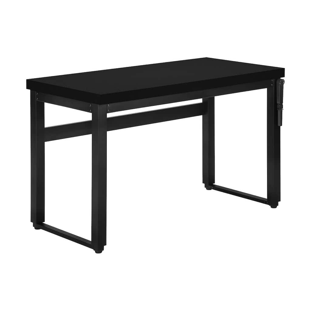 Computer Desk, Home Office, Standing, Adjustable, 48"l, Work, Laptop, Black Laminate, Black Metal, Contemporary, Modern