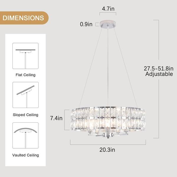 dimension image slide 1 of 3, 5-Light Candlestick Hanging Linear Chandelier Lighting Crystal Island Chandelier Fixture for Kitchen Island