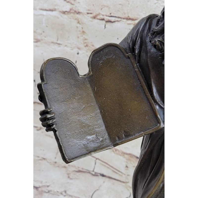 Hot Cast Bronze Sculpture Biblical Moses Ten Commandment Home Decoration Gift