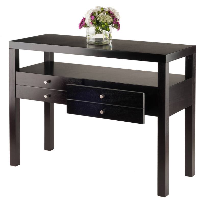 Copenhagen Console Table, Espresso - 40.16 x 17.09 x 30.12 inches