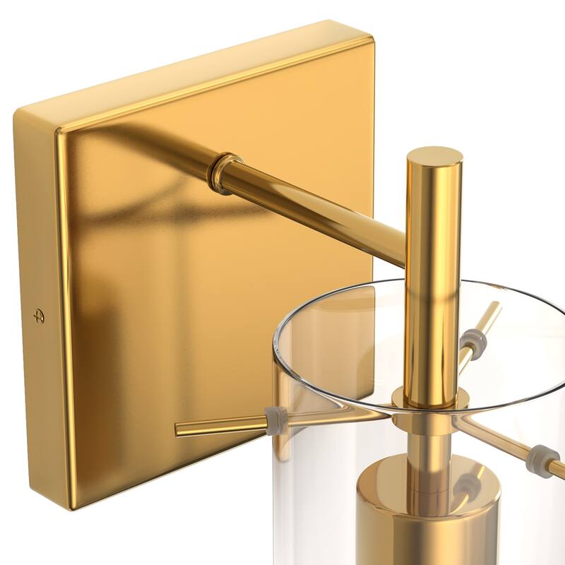 YANSUN 1-Light Wall Sconce, Clear Glass, Electroplated Copper, E26