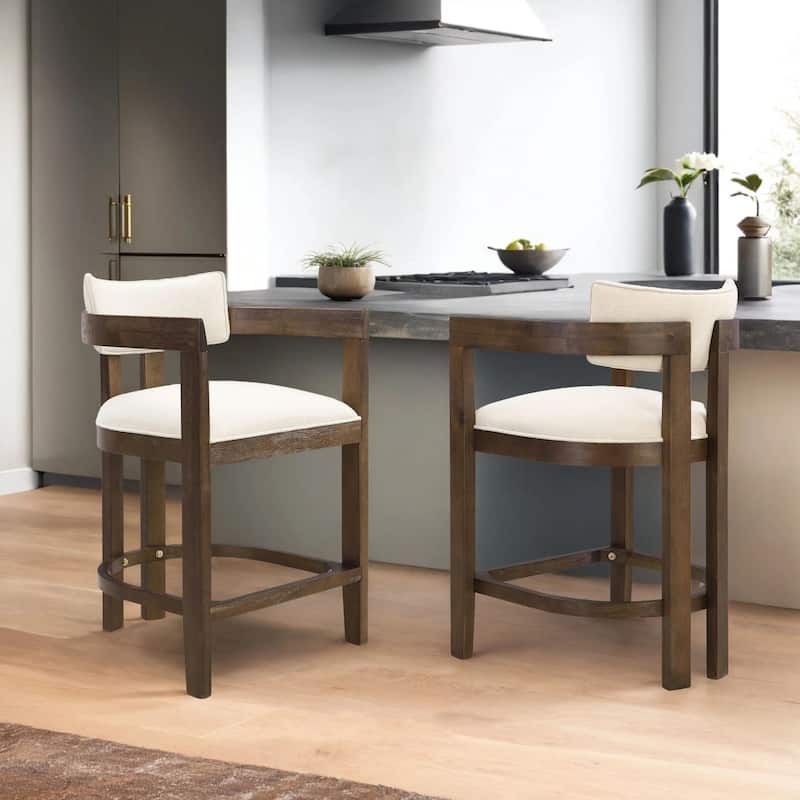 Maribel Upholstered Counter Stools Bar Stools (Set of 2) by Christopher Knight Home