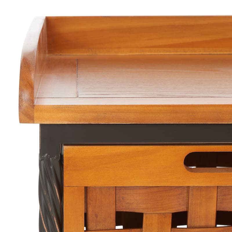 SAFAVIEH Toshie Honey Oak Storage Bench - 42.5" x 15.5" x 20" - 43Wx16Dx20H