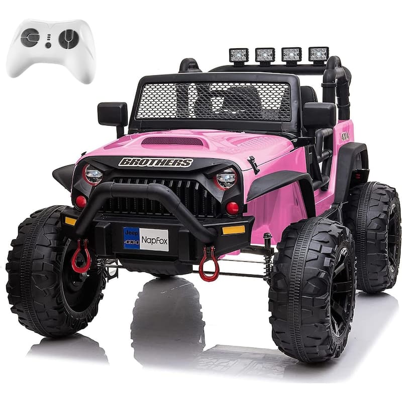 12V 2-Seater Kids Electric Ride-On Truck with Remote Control, Spring Suspension & Music - Pink