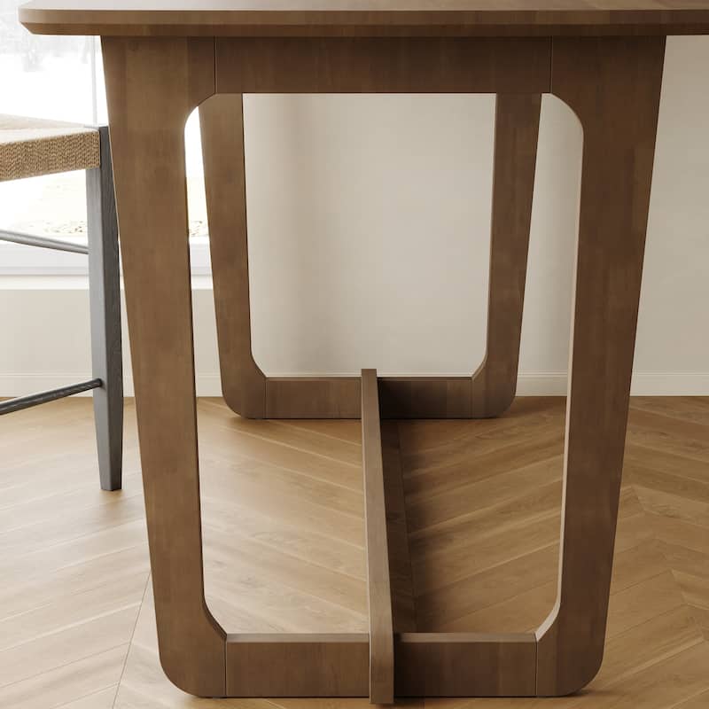 Farmhouse Console Table, Solid Wood Sofa Table, Square Entryway Table Brown