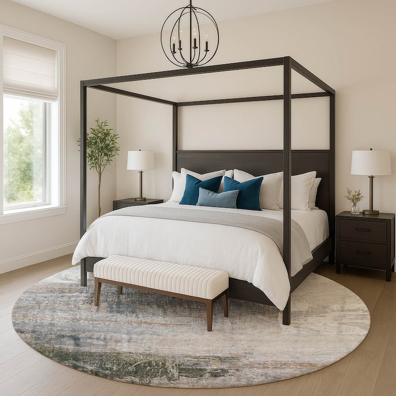 Premium Washable Super Soft Modern Prints Mayfield Rug - Putty - 8' x 8'