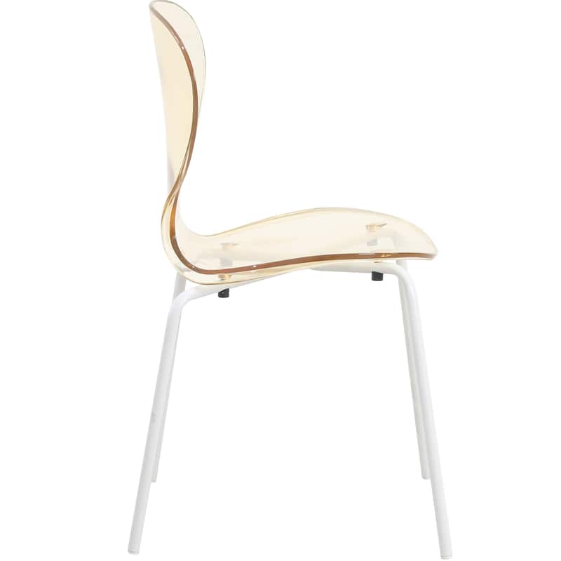 Stackable Plastic Dining Chair Transparent Modern Accent Side Chair for Indoor and Outdoor