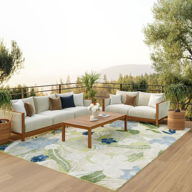 Nourison Suncoast Indoor/Outdoor Floral Area Rug.