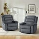preview thumbnail 51 of 101, Overstuffed Cotton Corduroy Manual Pushback Recliner with Wide Armrest
