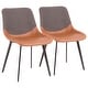 preview thumbnail 15 of 22, Carson Carrington Viktorp Industrial Two-Tone Chair (Set of 2) brown faux leather/grey fabric