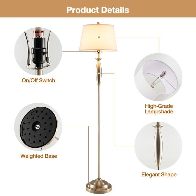 3-Piece Modern Nickel Finish Lamp Set-Silver - 11.5" x 11.5" x 28" (L x W x H)