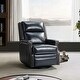 preview thumbnail 15 of 100, Echidna Transitional Genuine Leather Swivel Rocker Nursery Chair with Nailhead Trim by HULALA HOME NAVY