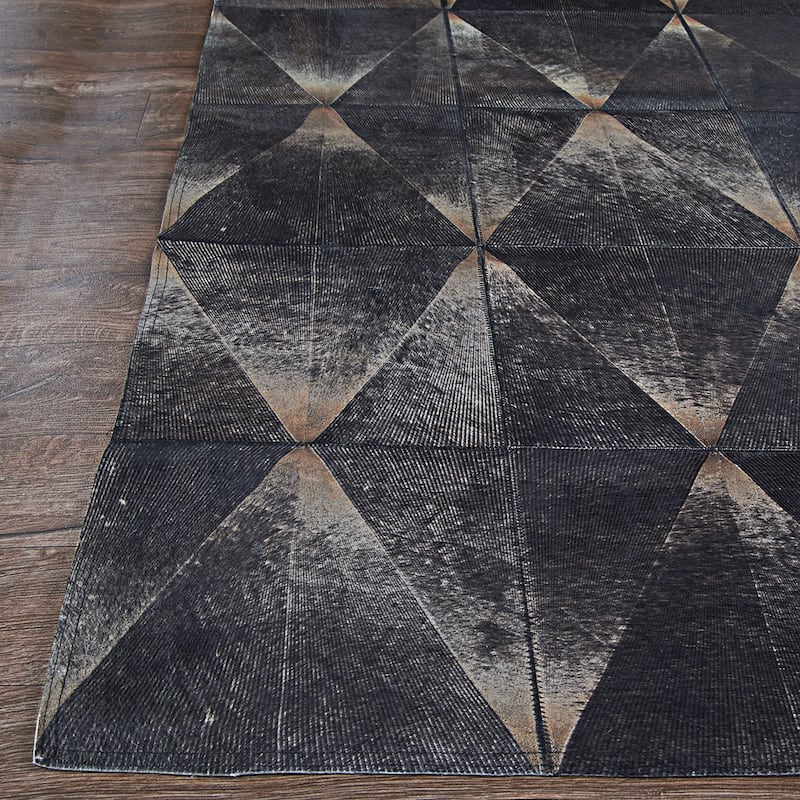 Handmade Vail Prism Cowhide Leather Area Rug