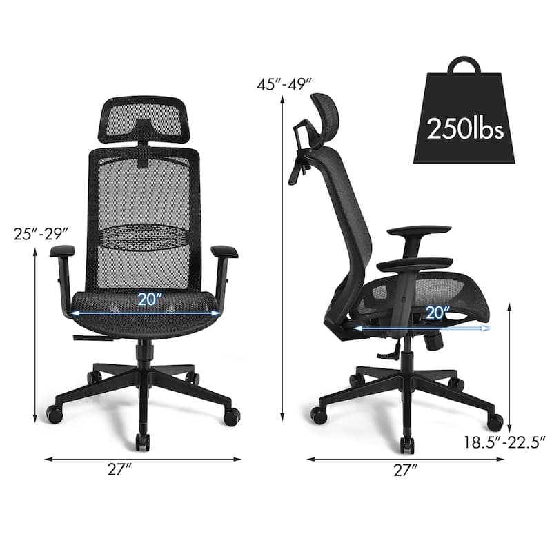 Costway Ergonomic High Back Mesh Office Chair Recliner Task Chair - See Details