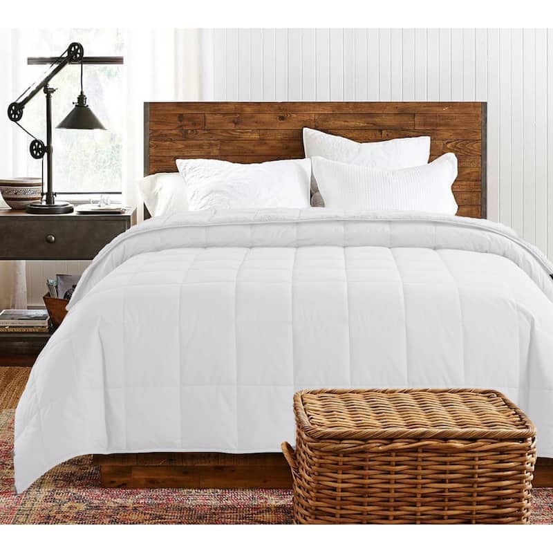 Cozy Down Reversible Comforter - Full - Queen - White