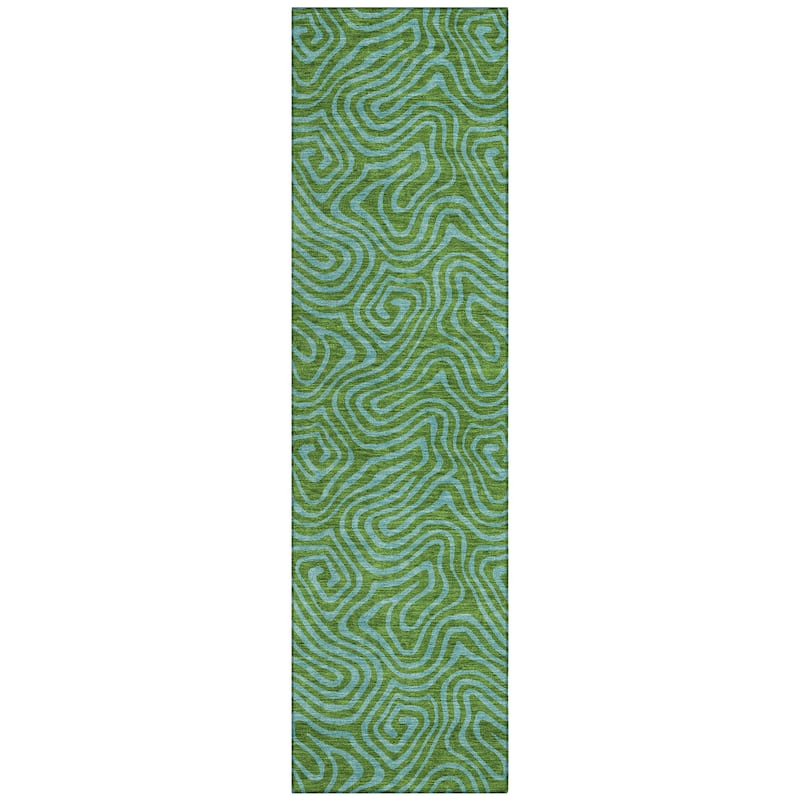 Machine Washable Indoor/ Outdoor Modern Trance Chantille Rug