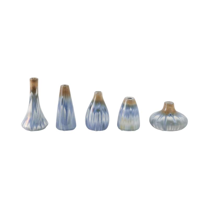 Stoneware Decorative Vases with Silhouettes Curved Forms (Set of 5)