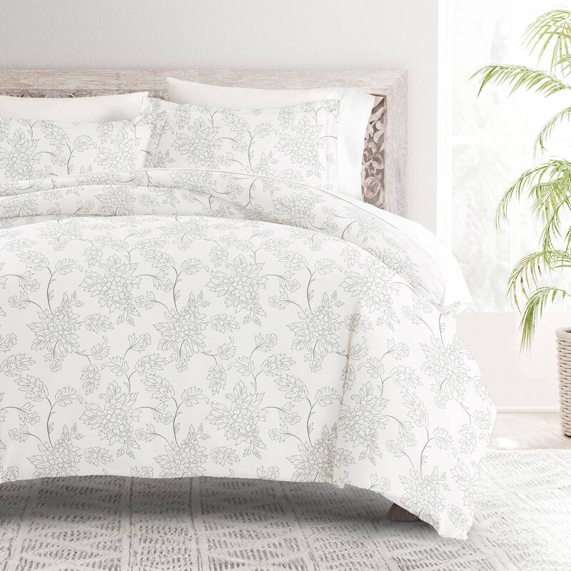 Becky Cameron Oversized Vine Duvet Cover Set - Grey - King