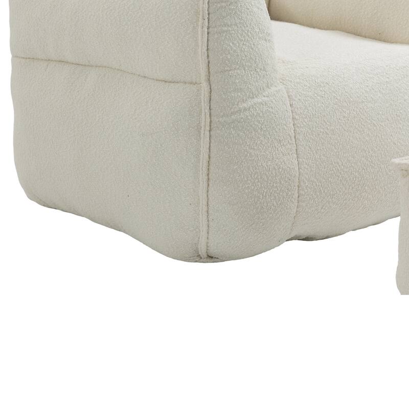 GDFStudio - COOLMORE Boucle Bean Bag Chair with Memory Foam Filling for Ultimate Comfort