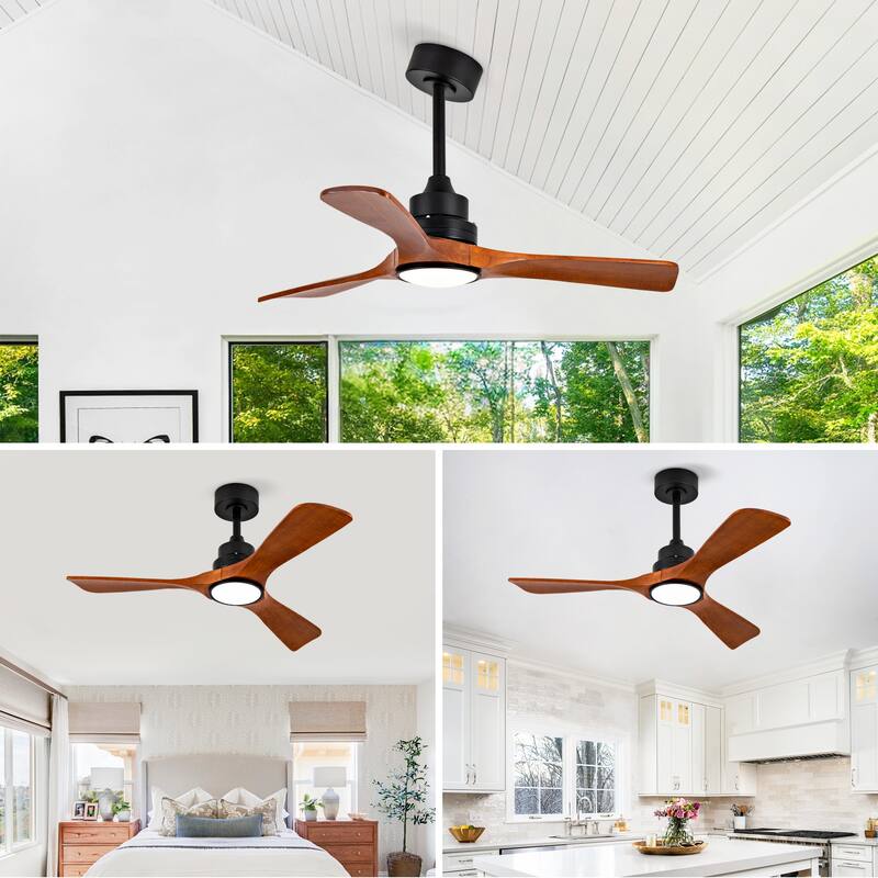 42" Ceiling Fans w/ Lights and 6 Speed Remote, Reversible DC Motor