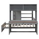 preview thumbnail 5 of 12, Multifunctional Design Loft Bed with Ladder, Wardrobe, Desk and Bookshelves, Full size, Grey